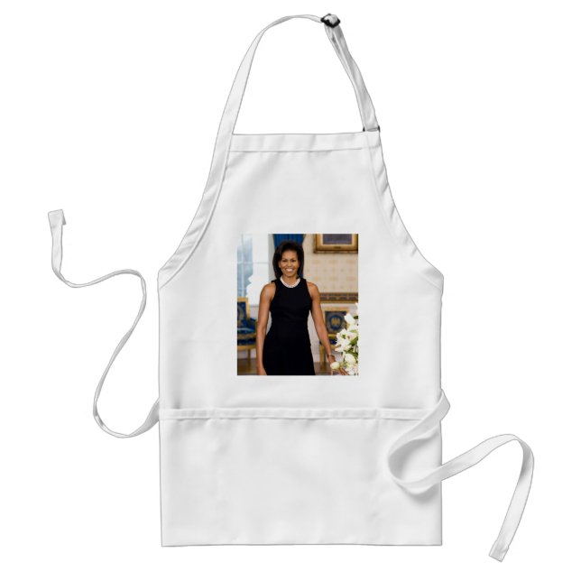 Official Portrait of First Lady Michelle Obama Adult Apron (Front)