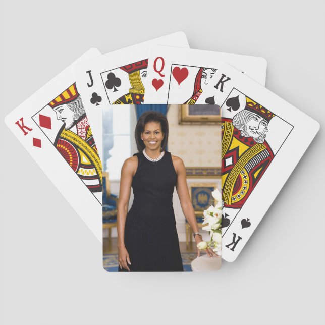 Official Portrait of First Lady Michelle Obama Poker Cards (Back)