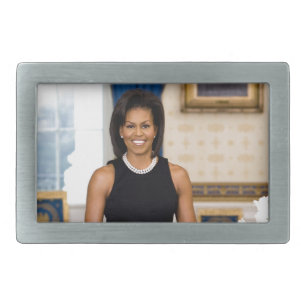 Official Portrait of First Lady Michelle Obama Rectangular Belt Buckle