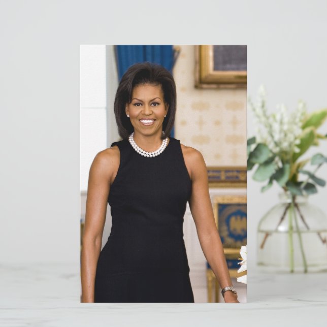 first lady black dress Official Portrait of Michelle Obama Stationery morrowsummer26