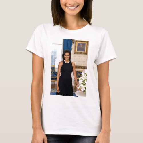 Official Portrait of First Lady Michelle Obama T_Shirt