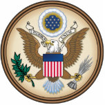 Official Presidential Seal Cutout<br><div class="desc">The Great Presidential Seal of the United States of America. From the Desk of the President. A declaration of pride in the Presidential office and of the man in service. Show your pride in America by wearing or giving as gifts. US-Great Seal. This work is in the Public domain from...</div>