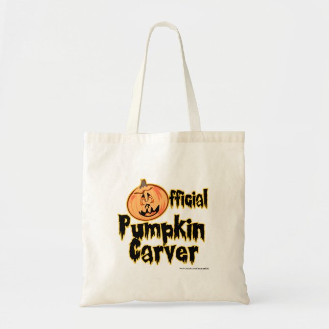 Official Pumpkin Carver at Halloween Fun Slogan Tote Bag (Front)