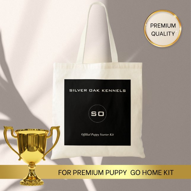 Official Puppy Starter BLACK & WHITE Kit Tote Bag (Creator Uploaded)