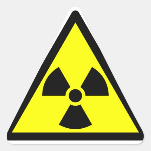 Official radioactive trefoil symbol triangle sticker