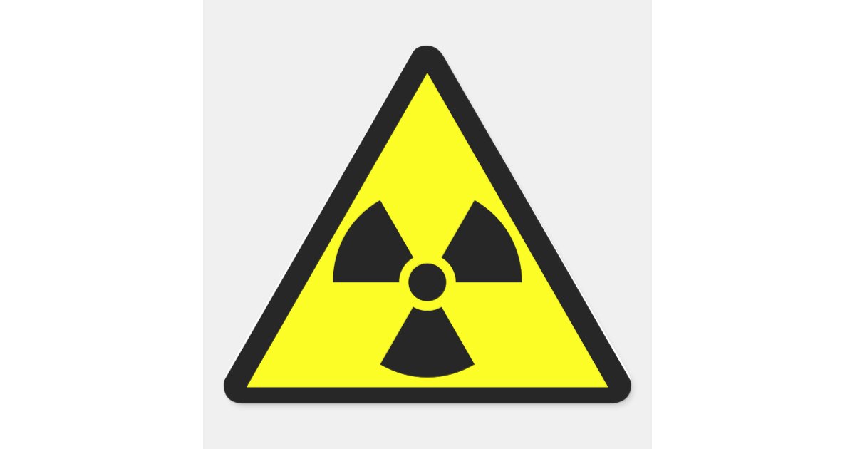 Official radioactive trefoil symbol triangle sticker Zazzle