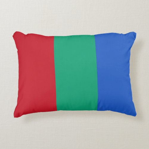 Official Red Green Blue Mars Flag Tricolor Accent Pillow