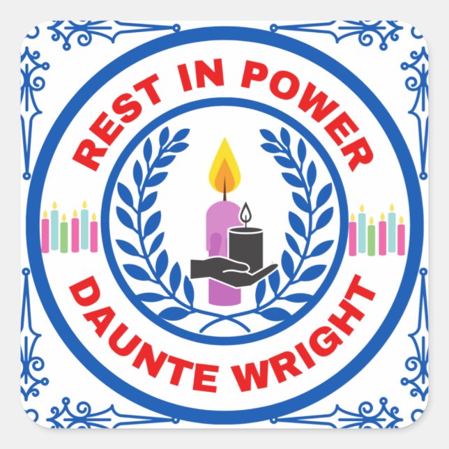 Official Rest in Power Daunte Wright Collection 1  Square Sticker (Front)