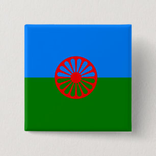 Official Romany gypsy flag Button