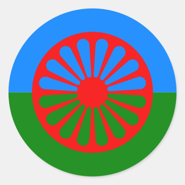 Official Romany gypsy flag Classic Round Sticker (Front)