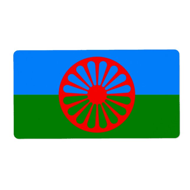 Official Romany gypsy flag Label (Front)