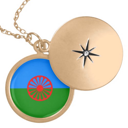 Official Romany gypsy flag Locket Necklace