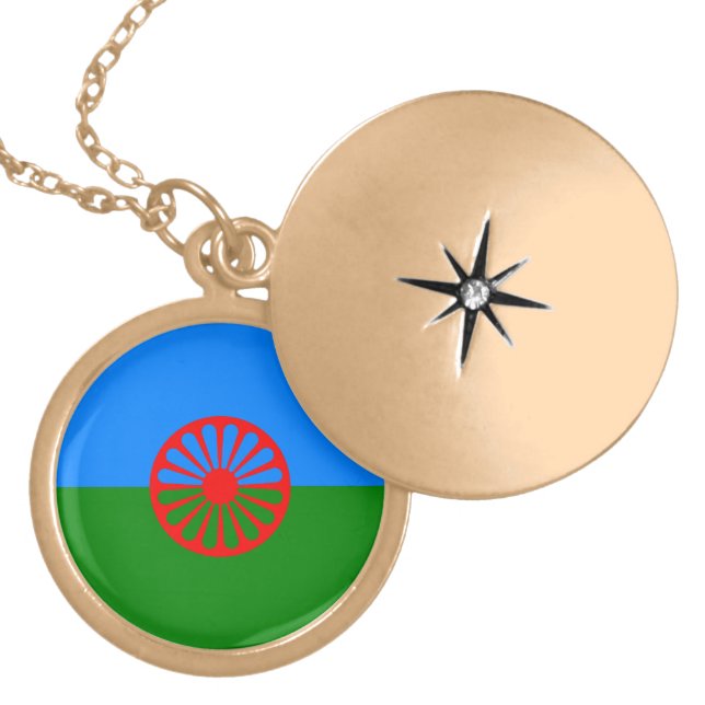 Official Romany gypsy flag Locket Necklace (Front)