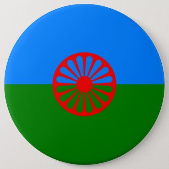 Official Romany Gypsy Flag Pinback Button by customizedgifts at Zazzle