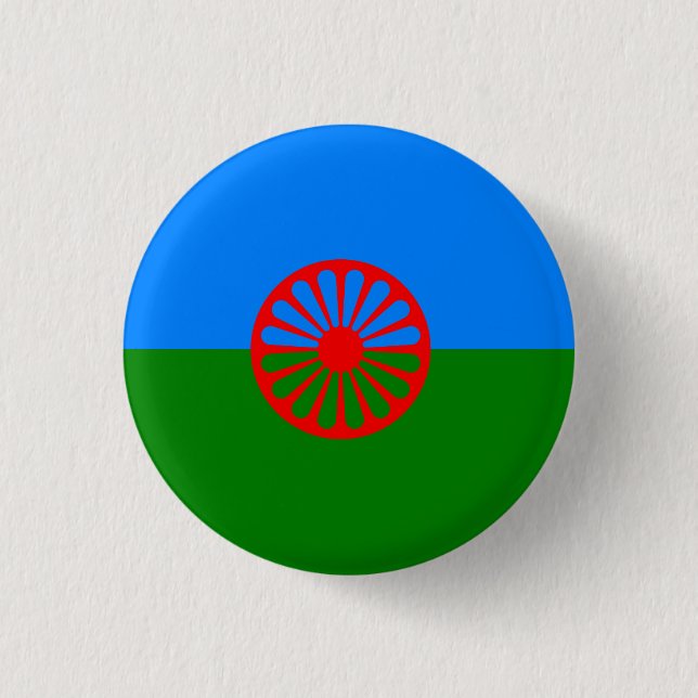 Official Romany gypsy flag Pinback Button (Front)