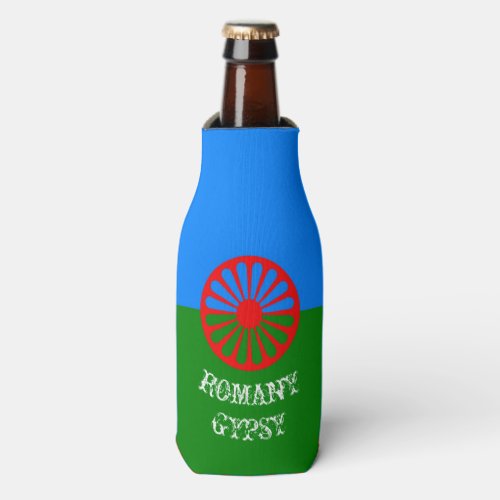 Official romany gypsy flag symbol bottle cooler