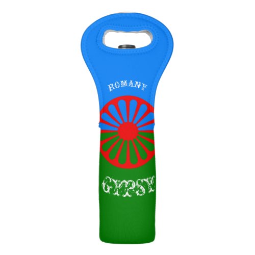 Official romany gypsy flag symbol wine bag
