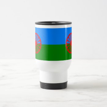 Official Romany Gypsy Flag Travel Mug by customizedgifts at Zazzle
