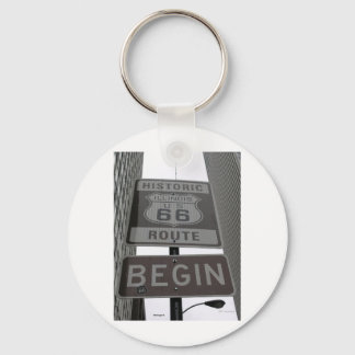 Official Route 66 begin sign Keychain