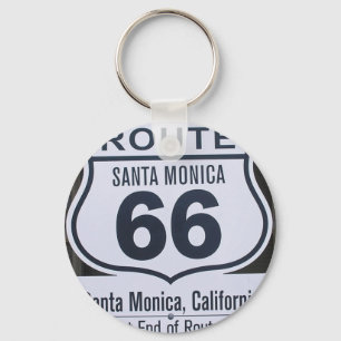 Official Route 66 end sign santa monica Keychain