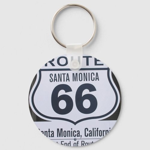 Official Route 66 end sign santa monica Keychain