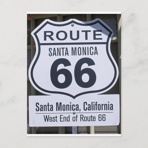 Official Route 66 end sign santa monica Postcard