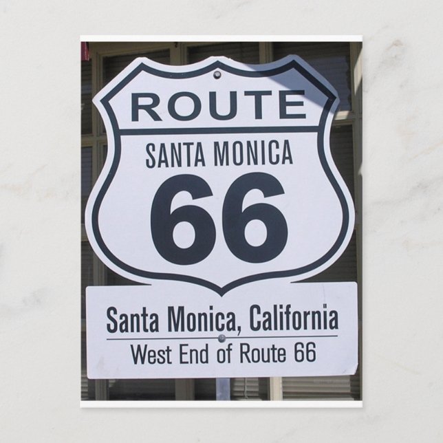Official Route 66 end sign santa monica Postcard (Front)