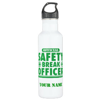 Official Safety Break Personalized Stainless Steel Water Bottle