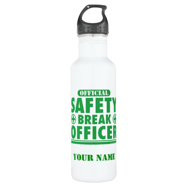 Official Safety Break Personalized Stainless Steel Water Bottle (Front)