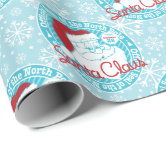 Christmas from Santa Official Seal Red Stripes Wrapping Paper