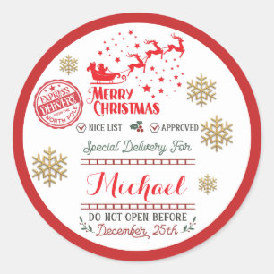 Official Santa Express Delivery Christmas Gift Classic Round Sticker