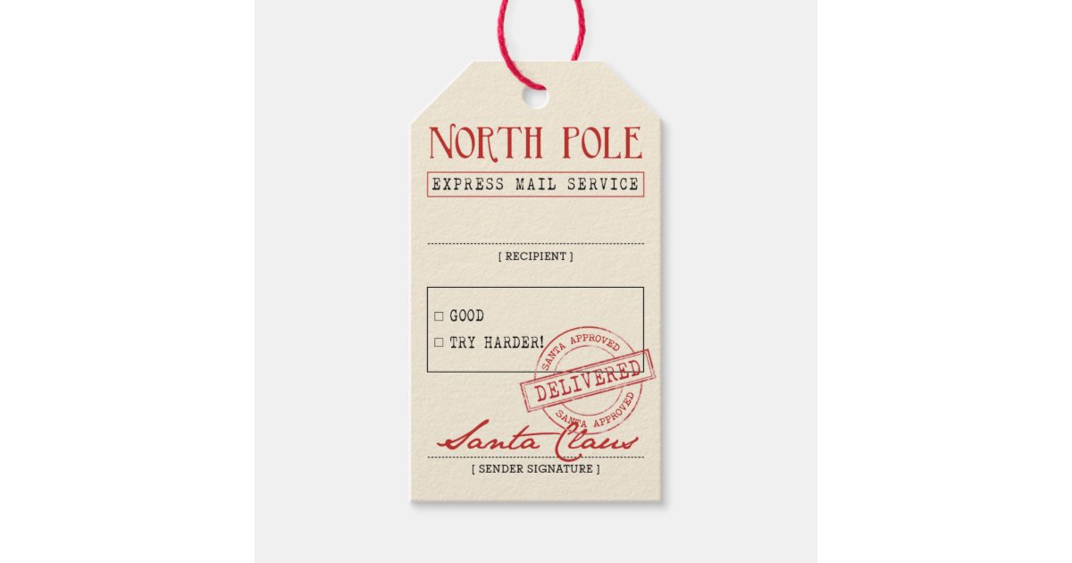 Christmas Present Gift Tags, North Pole Express, Special Delivery Christmas  Tags, North Pole Express Present Label, Set of 9 Gift Tags