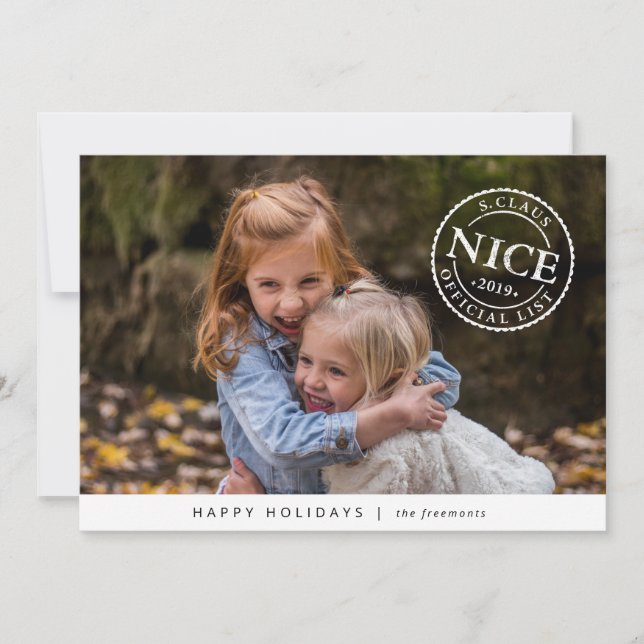 Official Santa Nice List Holiday Photo Card (Front)