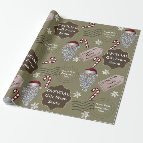 Official Santa wName  Location Wrapping Paper