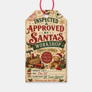 Official Santa's Workshop Inspection Gift Tags