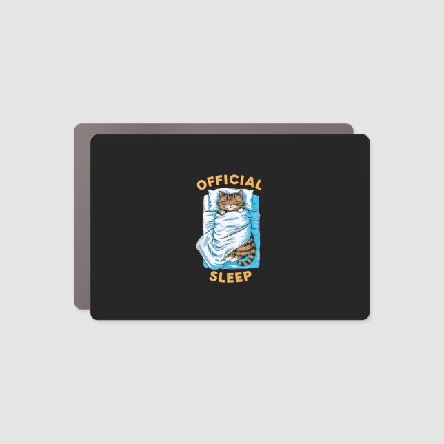 Official Sleeping Shirt cute Funny Ragdoll Cat Nap Car Magnet (Front)