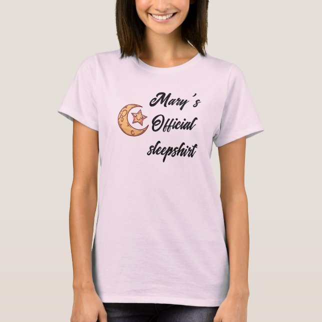 "Official Sleepshirt" Customizable Name T-Shirt (Front)