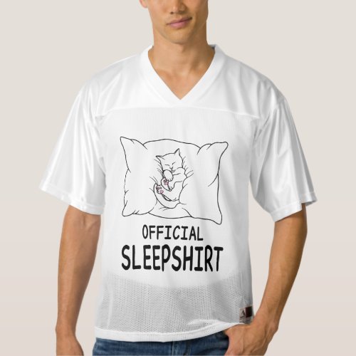 Official Sleepshirt Cute Cat Gift Cat Sleeping Mens Football Jersey