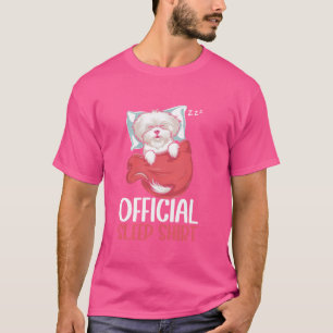 Official Sleepshirt Maltese Dog PJ Sleeping Nappin T-Shirt