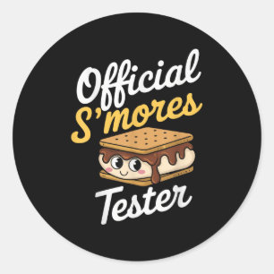 Official Smores Tester Camping Smores Kawaii Smore Classic Round Sticker