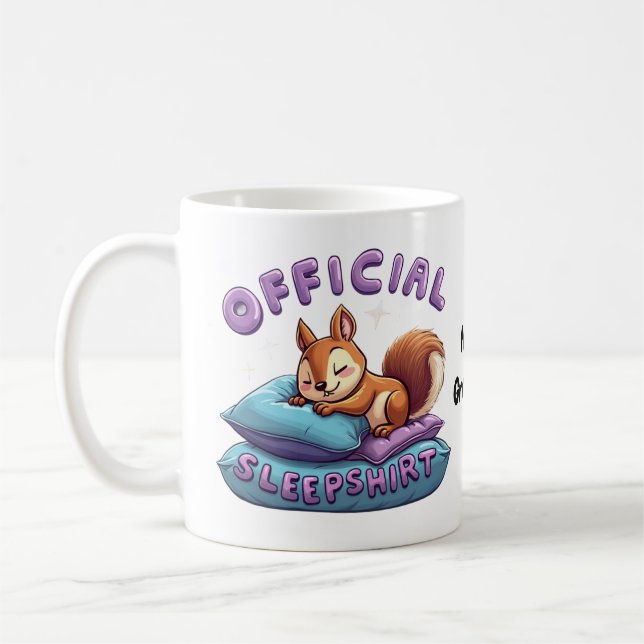Official Squirrel Sleep Cute & Funny Napping  Coffee Mug (Left)