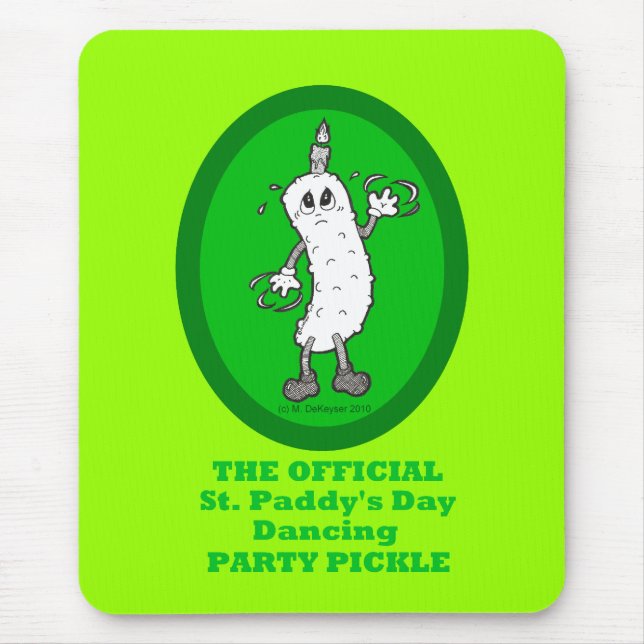 Official St. Patrick's Day Dancing Party Pickle Mouse Pad (Front)