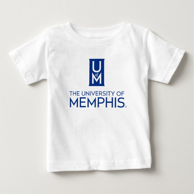 Official Stacked UofM Monogram & Name Baby T-Shirt (Front)