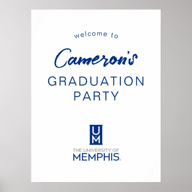 Official Stacked UofM Monogram & Name Poster (Front)