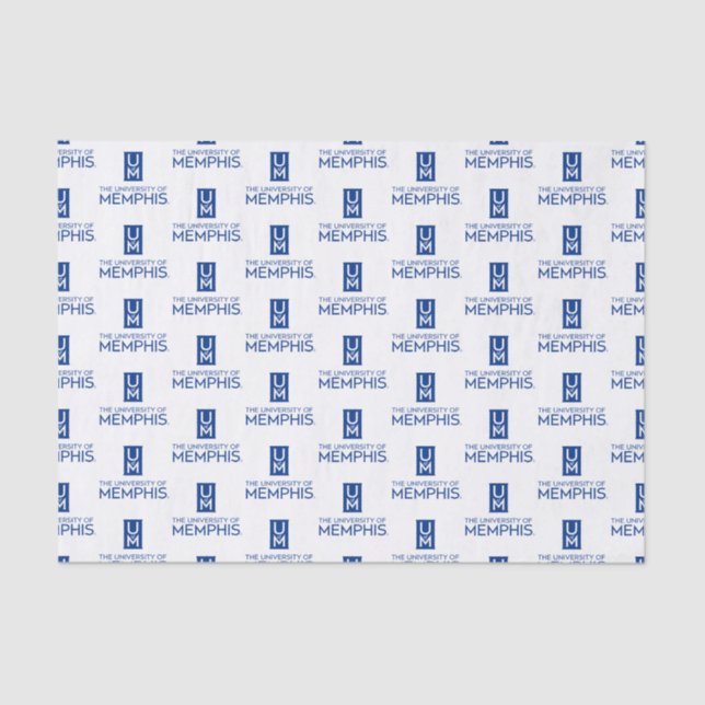 Official Stacked UofM Monogram & Name Tissue Paper (Front)