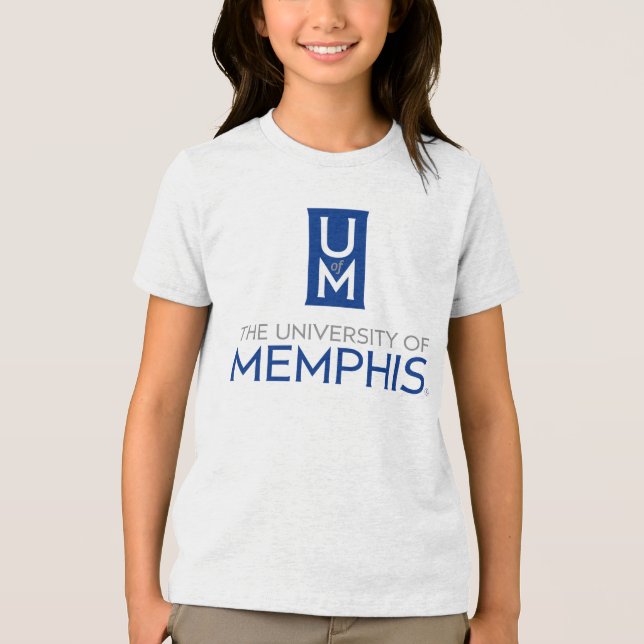 Official Stacked UofM Monogram & Name Tri-Blend Shirt (Front)