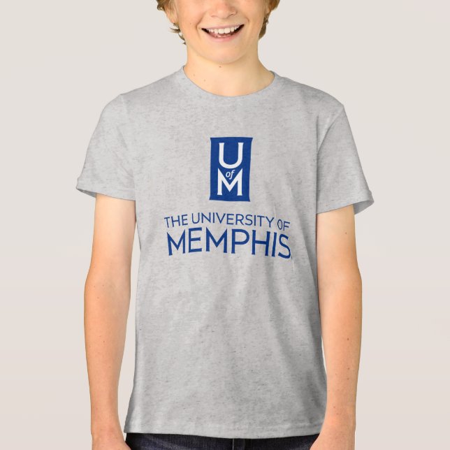 Official Stacked UofM Monogram & Name Tri-Blend Shirt (Front)