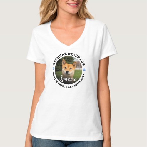 Official staff for custom pet name photo  T_Shirt