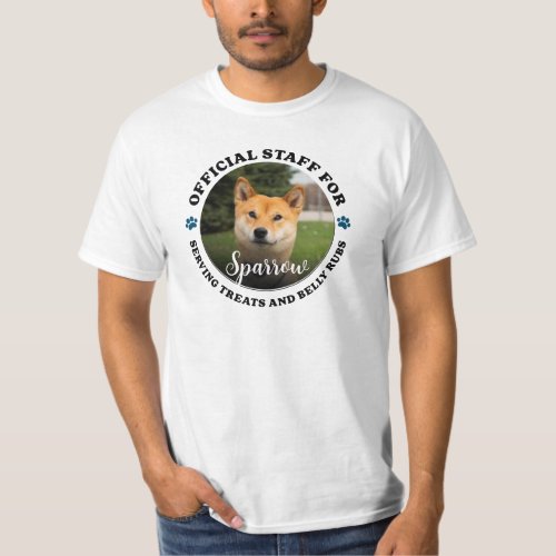 Official staff for custom pet name photo  T_Shirt