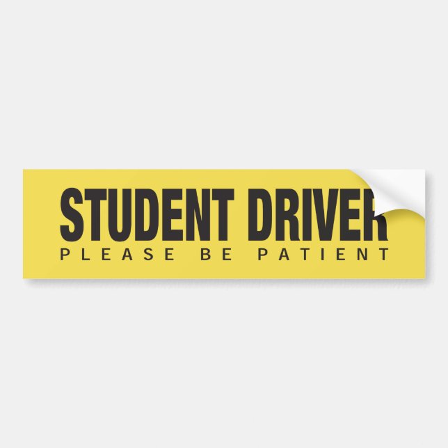 OFFICIAL STUDENT DRIVER BUMPER STICKER (Front)